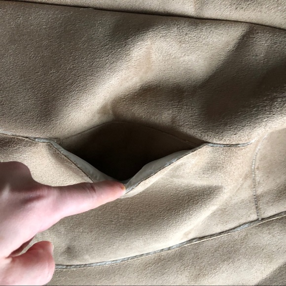 Design History NWT Suede Fur Vest Tan Natural - Picture 5 of 6